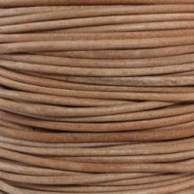 1.5mm Natural Round Leather Cord - 2 Meters - Goody Beads