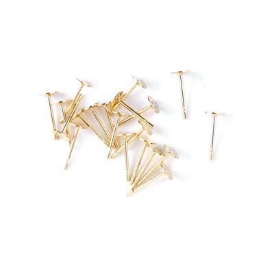 4mm Gold Plated Brass Flat Pad Post Earrings - Goody Beads