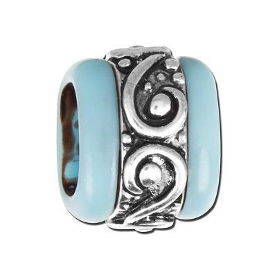 Swirl Pattern with Turquoise Resin Bead For Licorice Leather - Goody Beads