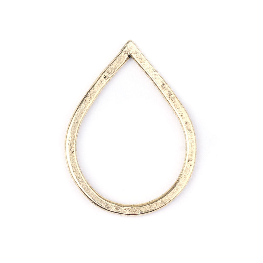 36mm Antique 24k Gold Plated Large Drop Flat Hoop by Nunn Designs - Goody Beads