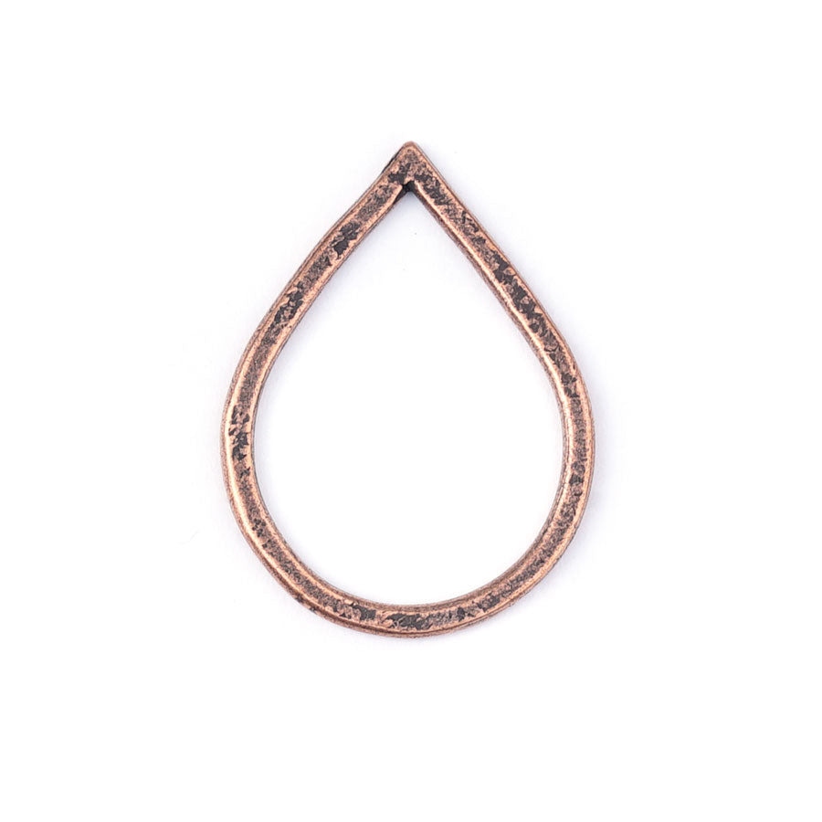 36mm Antique Pure Copper Plated Large Drop Flat Hoop by Nunn Designs - Goody Beads