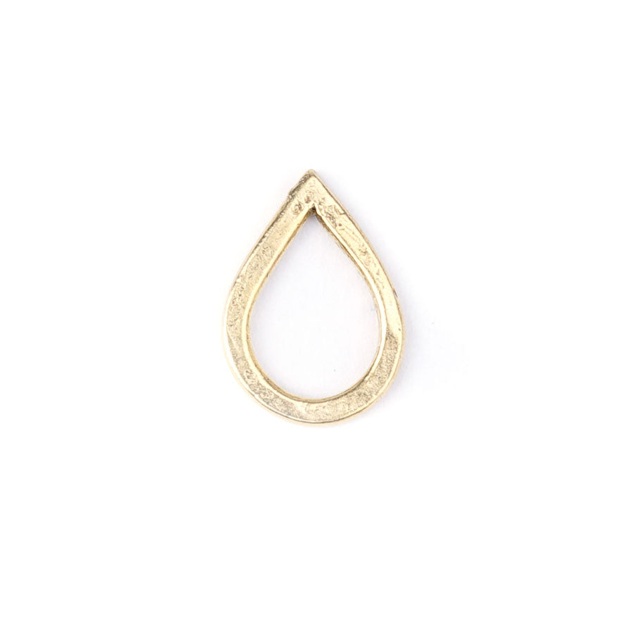 19mm Antique 24k Gold Plated Mini Drop Flat Hoop by Nunn Designs - Goody Beads