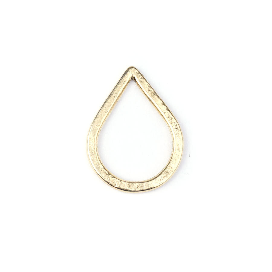 27mm Antique 24k Gold Plated Small Drop Flat Hoop by Nunn Designs - Goody Beads