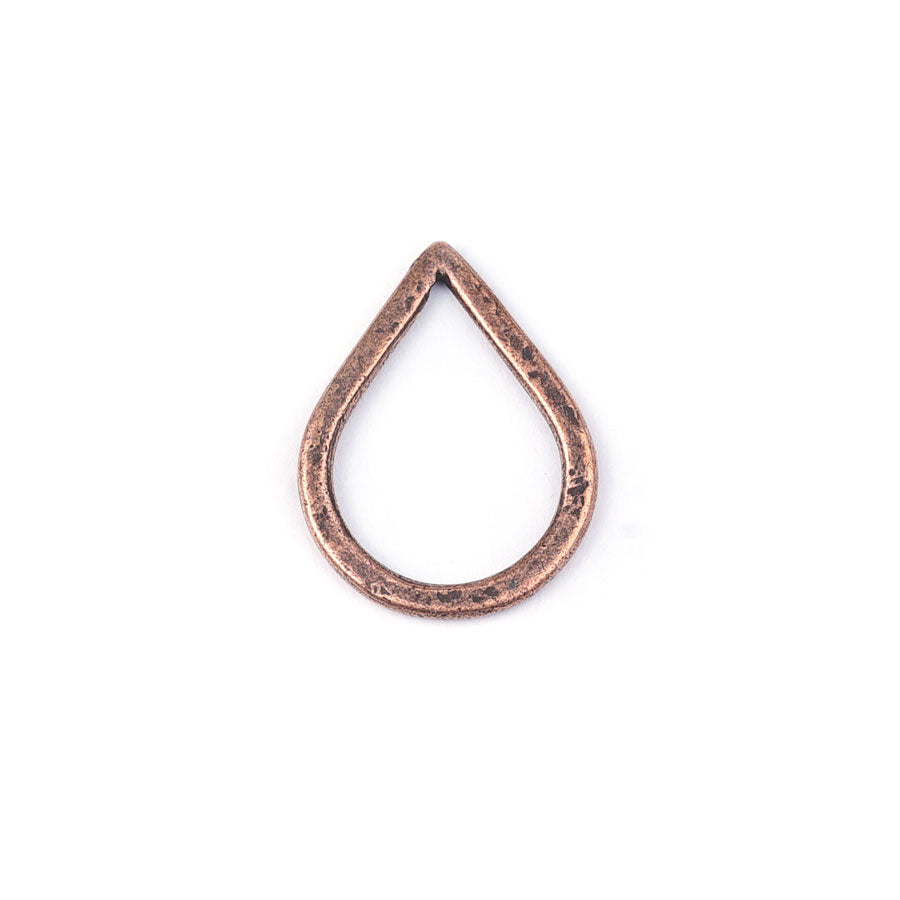 27mm Antique Pure Copper Plated Small Drop Flat Hoop by Nunn Designs - Goody Beads