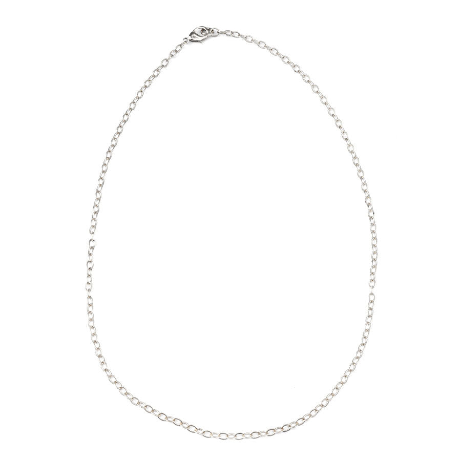 18 Inch Antique .999 Plated Silver Fine Textured Cable Chain Necklace by Nunn Designs - Goody Beads