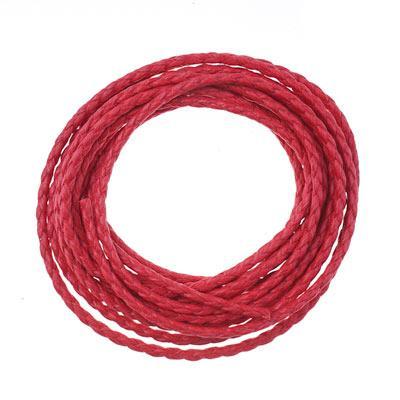 2mm Red Braided Cotton Bolo Vegan Leather Cord - 2 Meters - Goody Beads