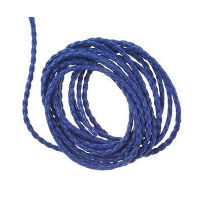 2mm Blue Braided Cotton Bolo Vegan Leather Cord - 2 Meters - Goody Beads