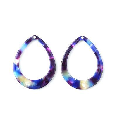 38x29mm Multi Pastel Acetate Teardrop Ring Pendant - Goody Beads