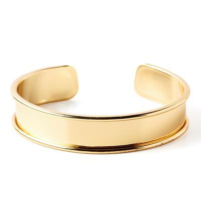 10mm Shiny Gold Glue-in-Cuff for Flat Leather