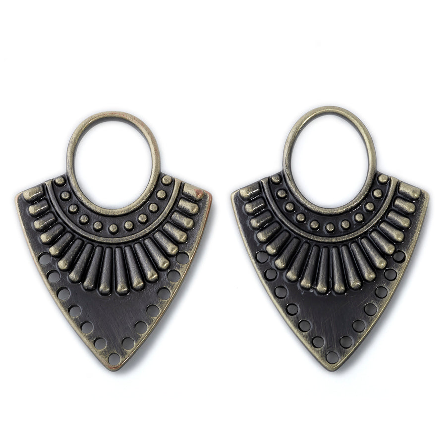 30x21mm Arrow Head Shaped Pendant/Connector in Antique Brass Plating from the Global Collection (1 Pair)