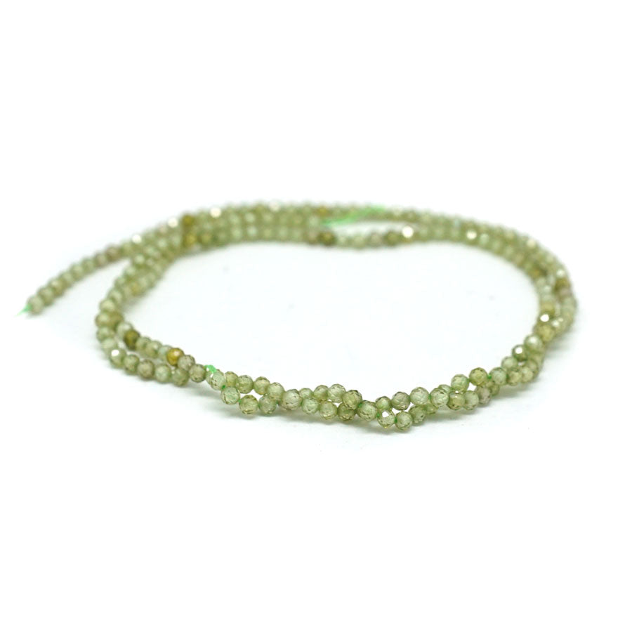 Zirconia Green 2mm (Synthetic) Faceted Round - 15-16 Inch - Goody Beads