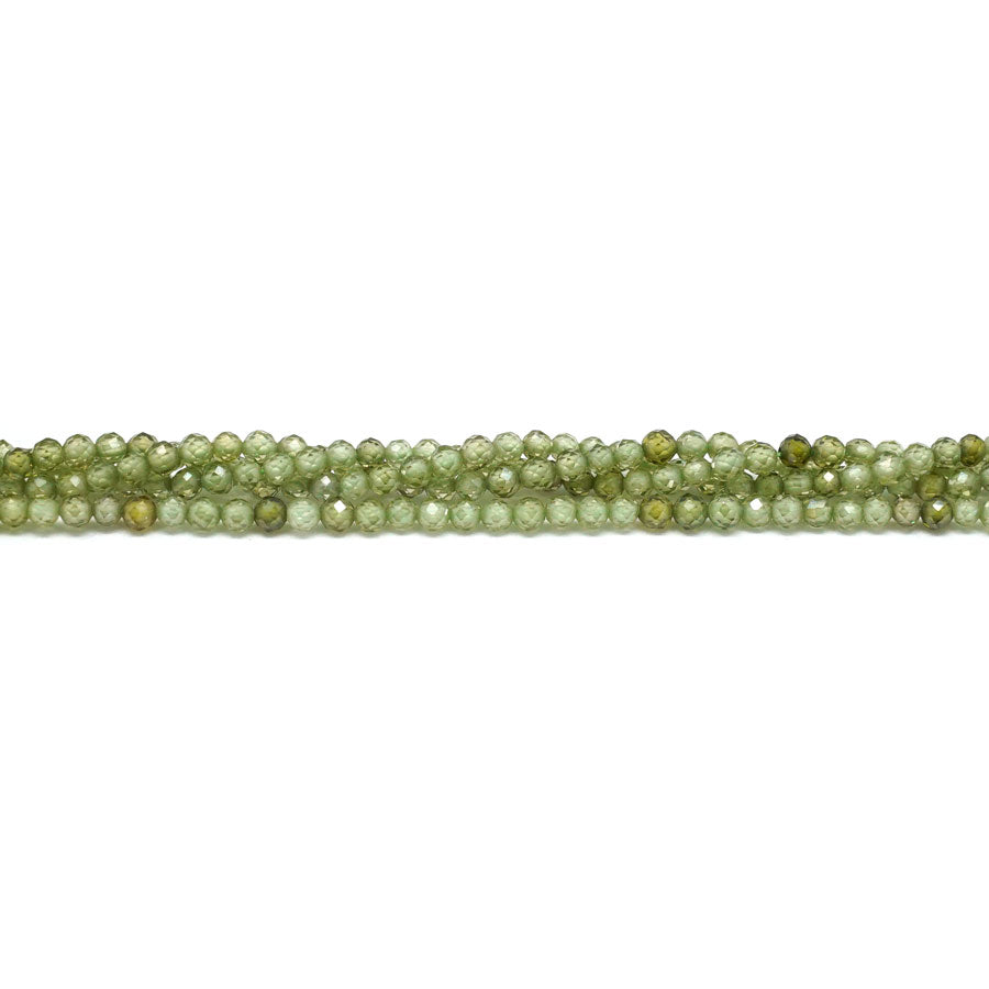 Zirconia Green 2mm (Synthetic) Faceted Round - 15-16 Inch - Goody Beads