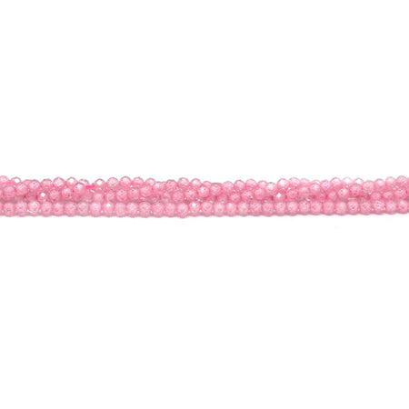 Zirconia Pink 2mm (Synthetic) Faceted Round - 15-16 Inch - Goody Beads