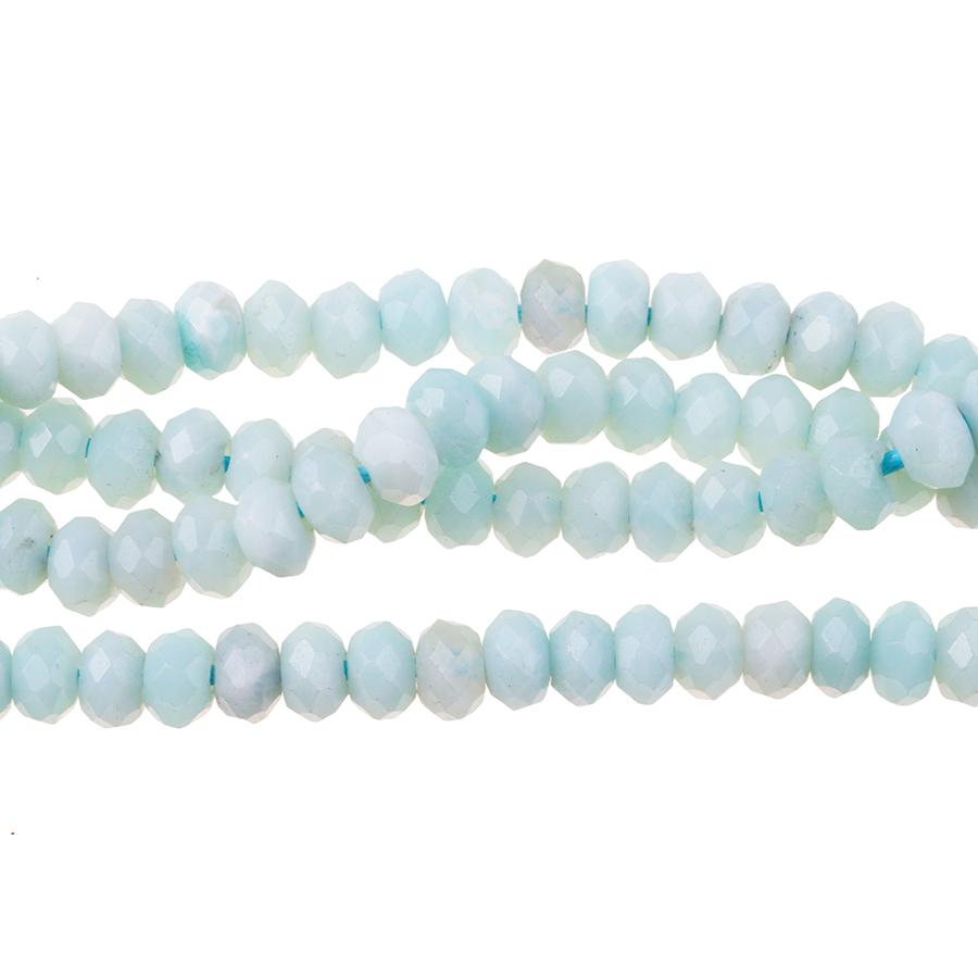 Amazonite 8mm Faceted Rondelle Large Hole 8-Inch