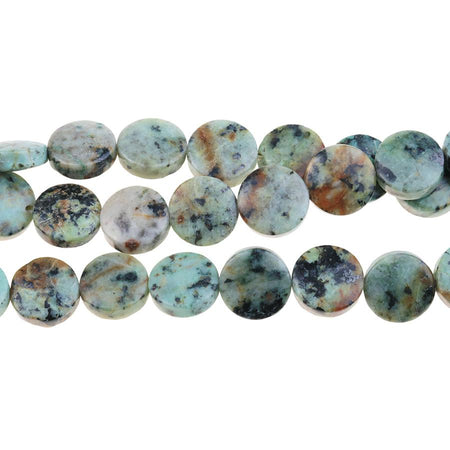 African Turquoise 12mm Coin 8-Inch