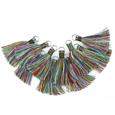 Mixed Rayon Tassel with Ring 10 Pack - Goody Beads