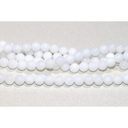 White Jade 6mm Round 15-16 Inch